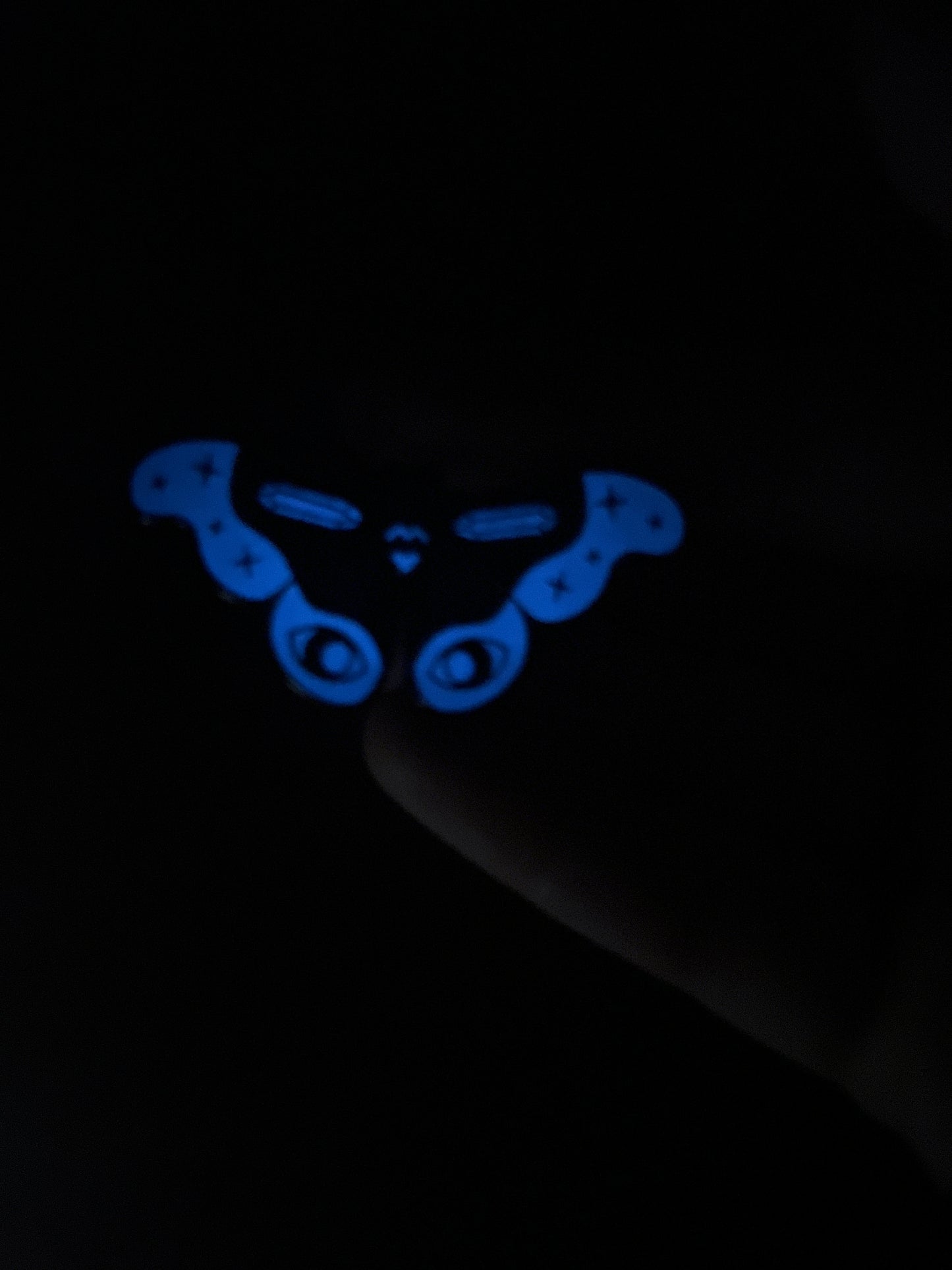 'Witch Moth' Glow in the Dark Enamel Pin