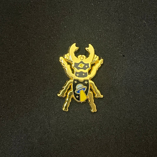 UFO Beetle Gold Enamel Pin
