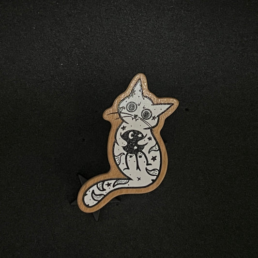 September 2023 Wooden Pin - Void Cat