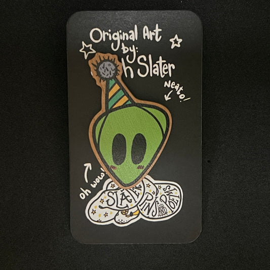 December 2023 Wooden Pin - Birthday Alien
