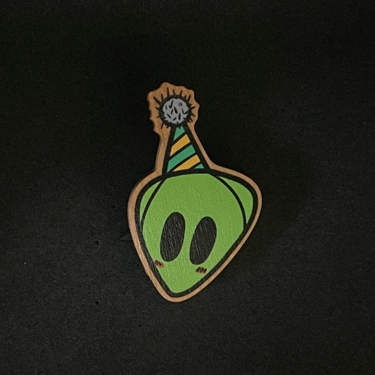 December 2023 Wooden Pin - Birthday Alien