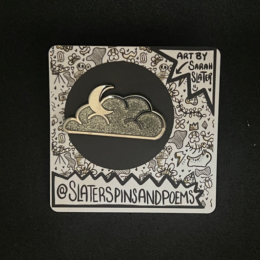 Silver Glitter Cloud Pin