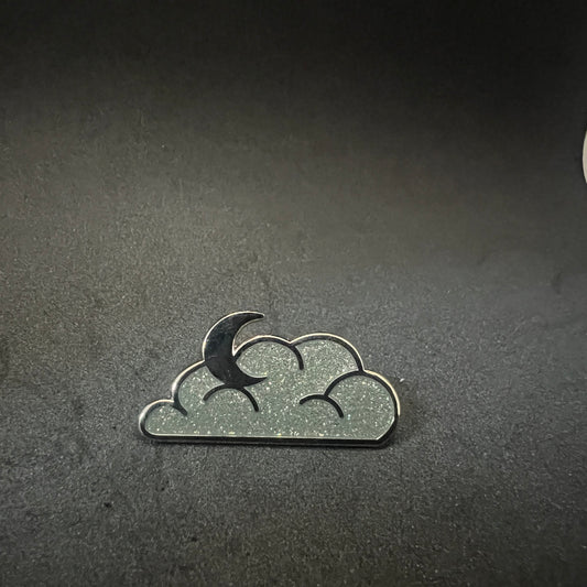 Silver Glitter Cloud Pin