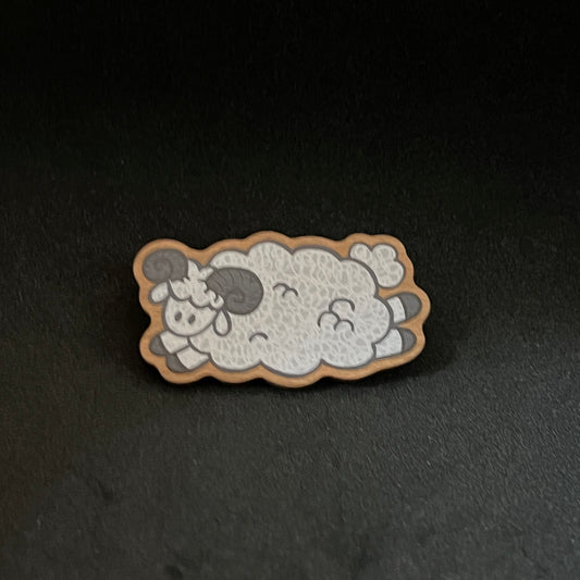 March 2024 Wooden Pin - Sheep takin' a Leap
