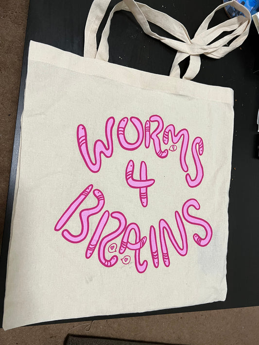 Worms for Brains Tote Bag