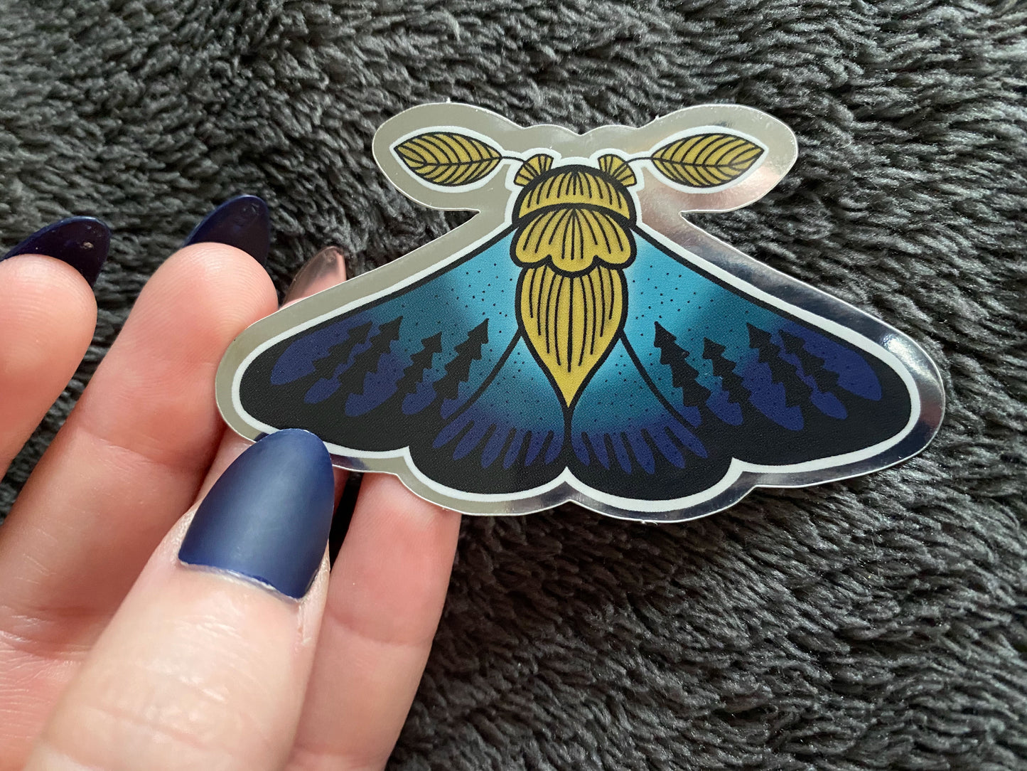 'Night Moth' Mirror Sticker