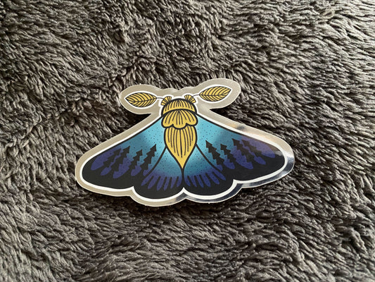 'Night Moth' Mirror Sticker