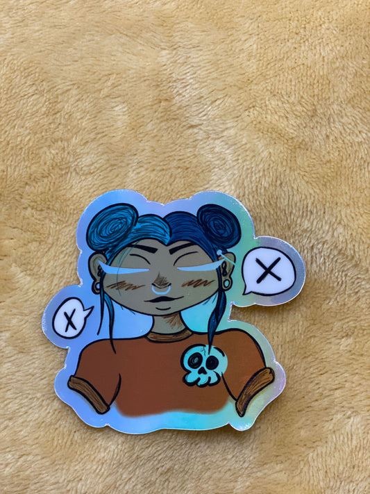 Holographic BadA$$ Babe Sticker