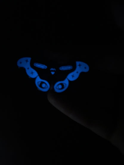 'Witch Moth' Glow in the Dark Enamel Pin