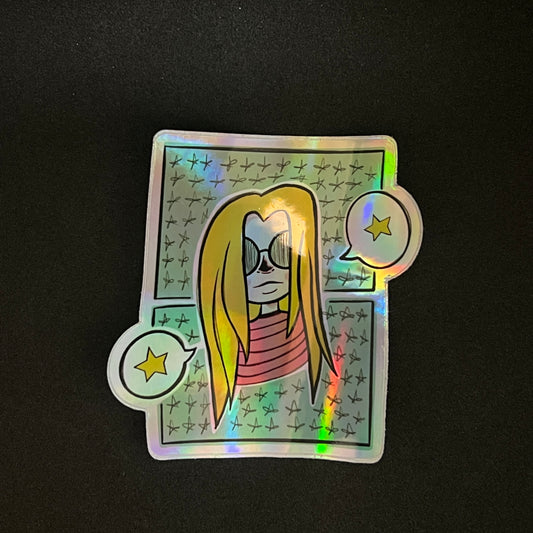 Holographic Cool Babe Sticker