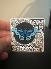 Load image into Gallery viewer, &#39;Witch Moth&#39; Glow in the Dark Enamel Pin
