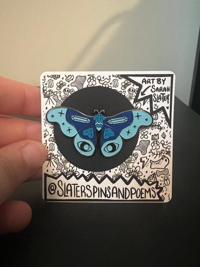 'Witch Moth' Glow in the Dark Enamel Pin