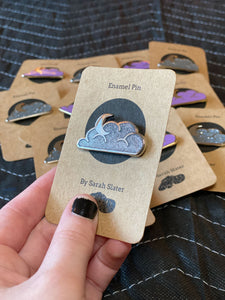 Silver Glitter Cloud Pin