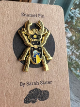 Load image into Gallery viewer, UFO Beetle Gold Enamel Pin
