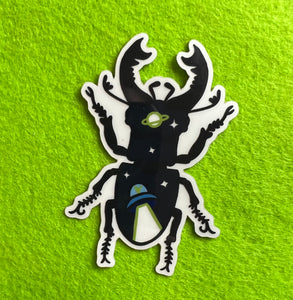 UFO Beetle Glow in the Dark Sticker