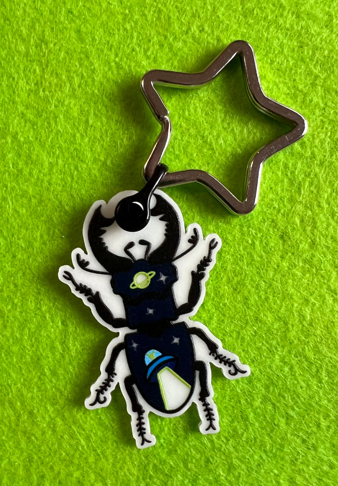 UFO Beetle Glow in the Dark Keychain