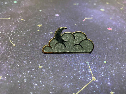 Silver Glitter Cloud Pin