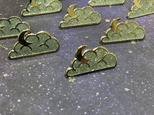 Silver Glitter Cloud Pin