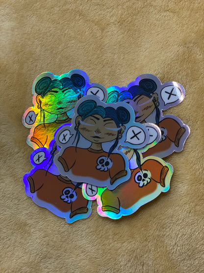Holographic BadA$$ Babe Sticker